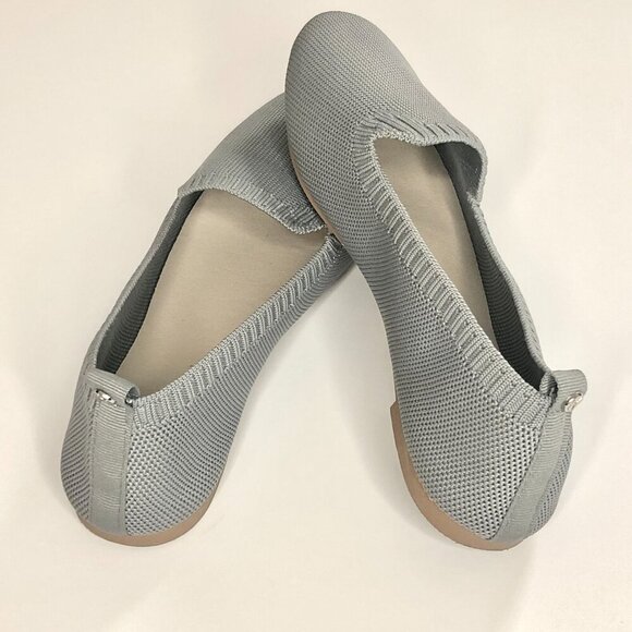 Danskin Knit Upper Ballet Flat, Size 6, Blue - Picture 2 of 6